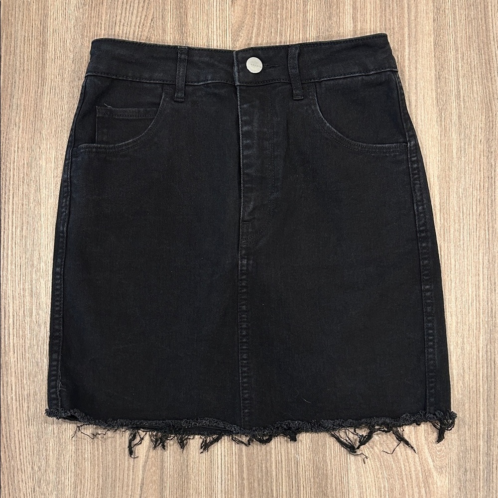 Black Denim Skirt